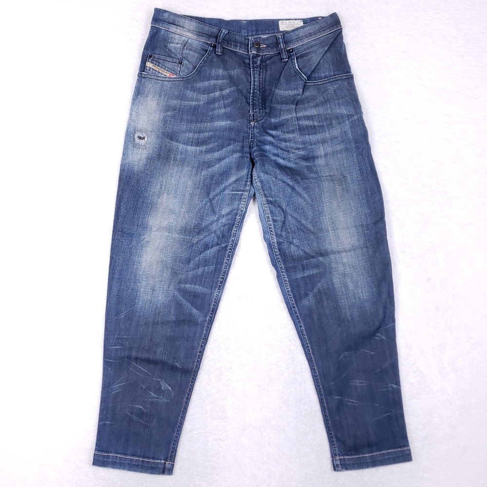Diesel Nyoka Distressed Tapered Jeans 30‎ Blue